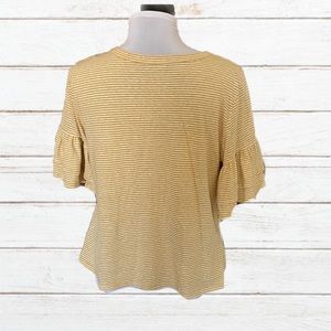 Yellow & white stripe top